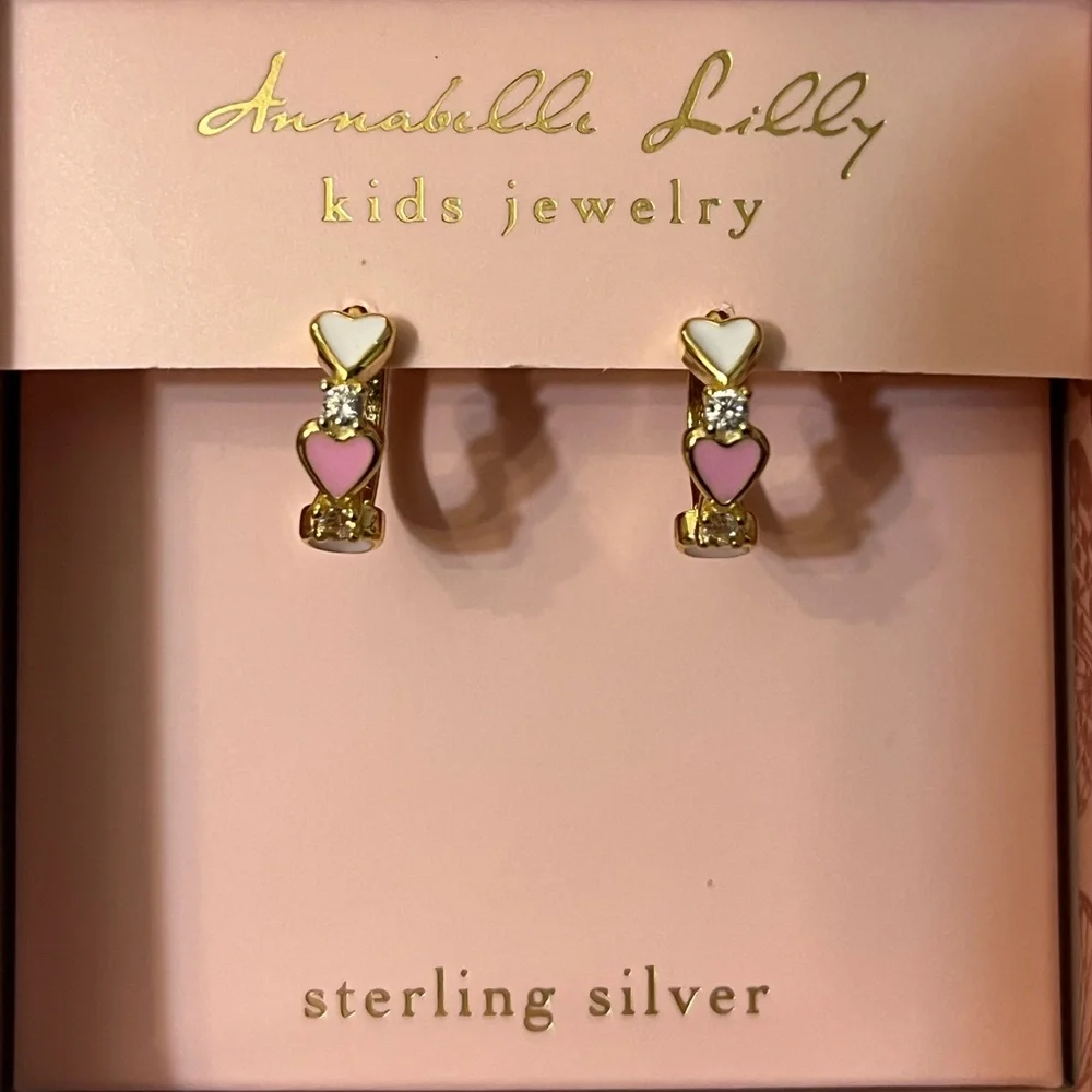 🛍️NIB Annabelle Lilly Gold and Pink Hoop Earrings
